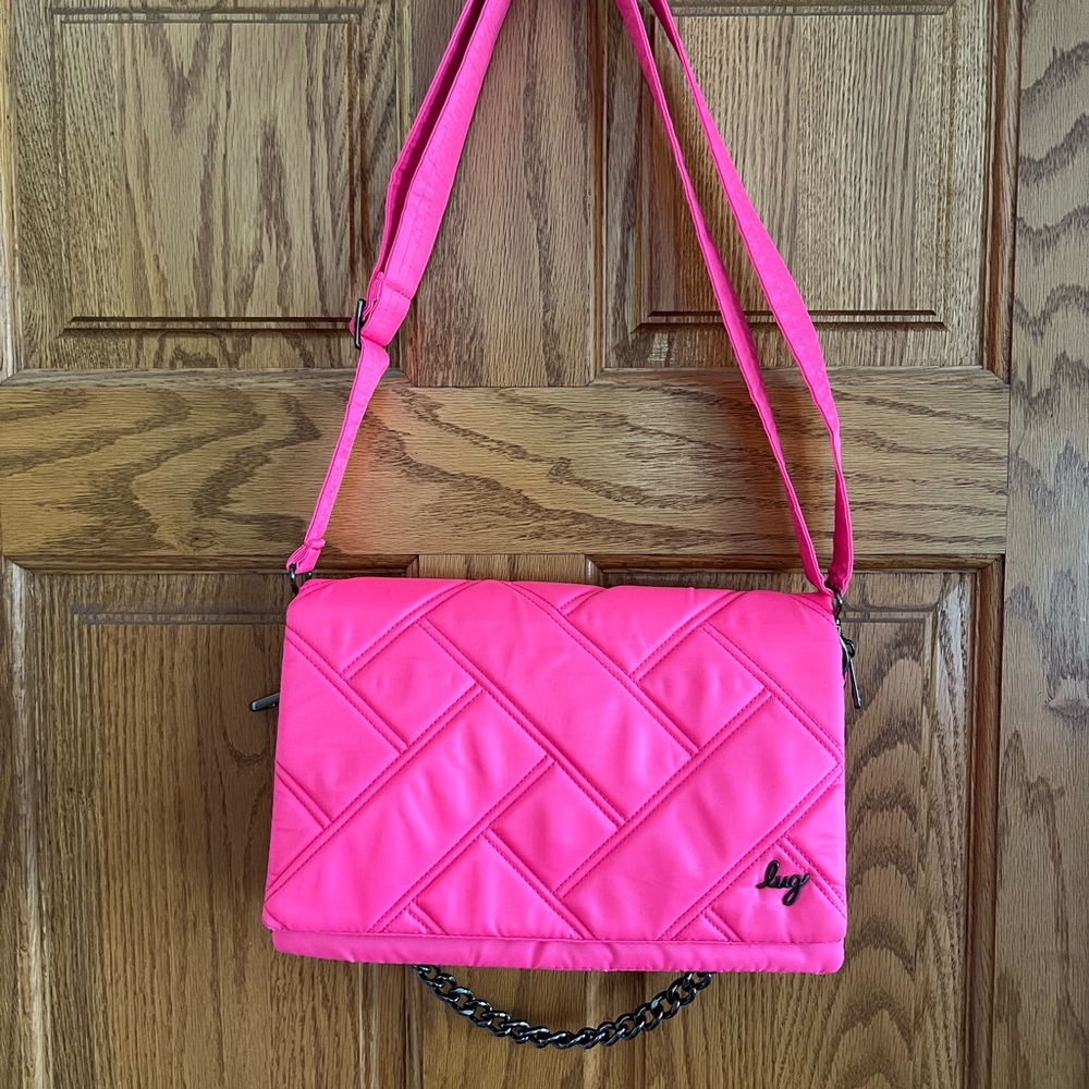 lug Hot Pink Quilted Crossbody Bag